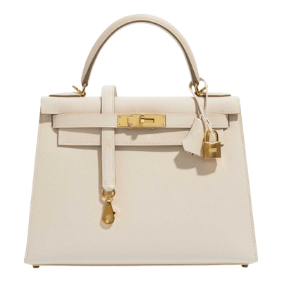 Herm&egrave;s Kelly 28 cm Epsom Sellier Craie Gold Hardware