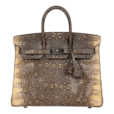 Herm&egrave;s Birkin 25 cm L&eacute;zard Salvator Ombre Palladium Hardware