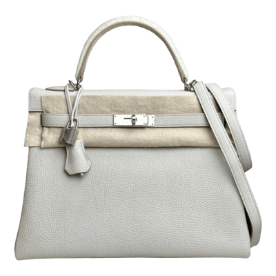 Herm&egrave;s Kelly 32 cm Touch Togo &amp; Mississippiensis Alligator Matte Gris B&eacute;ton Palladium Hardware
