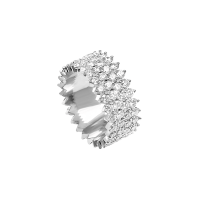 Helena Joy Amanda Empire Twice Ring White Gold Full Diamond Turn