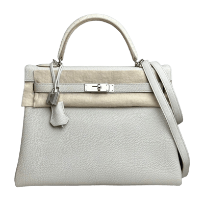 Herm&egrave;s Kelly 32 cm Touch Togo &amp; Mississippiensis Alligator Matte Beton Palladium Hardware