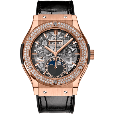 Hublot Classic Fusion Aerofusion Moonphase King Gold Diamonds 42mm