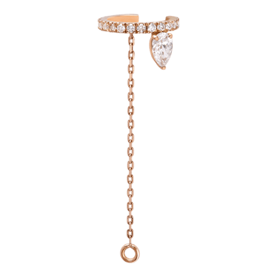 Helena Joy Iris Pear Ear Cuff Rose Gold Diamond