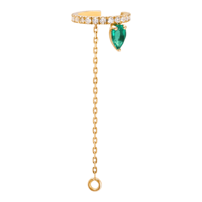 Helena Joy Iris Spring Ear Cuff Yellow Gold Diamond