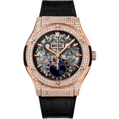 Hublot Classic Fusion Aerofusion Moonphase King Gold Pav&eacute; 45mm