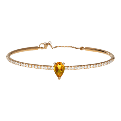 Helena Joy Iris One Joy Colour Bangle Rose Gold Citrine Diamond