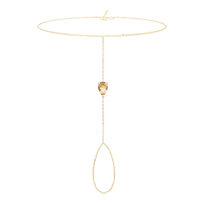 Helena Joy Just Joy Hand Chain Yellow Gold Pear-Cut Citrine