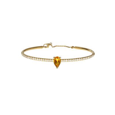 Helena Joy Iris One Joy Colour Bangle Yellow Gold Citrine Diamond