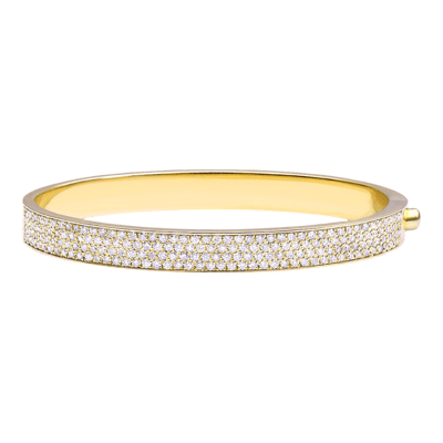 Helena Joy Iris Wide Bangle Yellow Gold Diamond