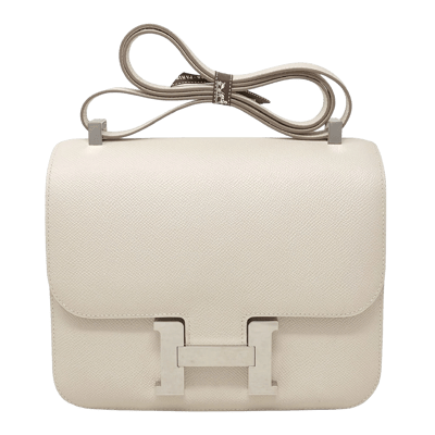 Herm&egrave;s Constance Mini 24 Epsom Craie Palladium Hardware