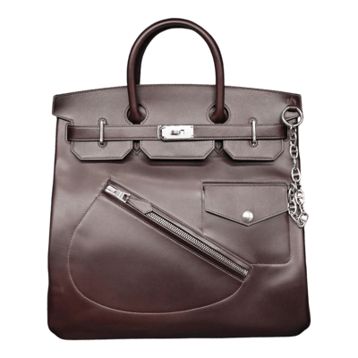 Herm&egrave;s Hermes Haut &agrave; Courroies 40 &quot;Rock&quot; Evercolor Marron Eb&egrave;ne Palladium Hardware