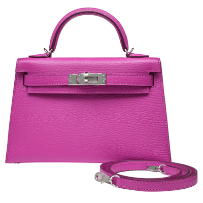 Herm&egrave;s Kelly 20 cm Mysore Sellier Magnolia Palladium Hardware