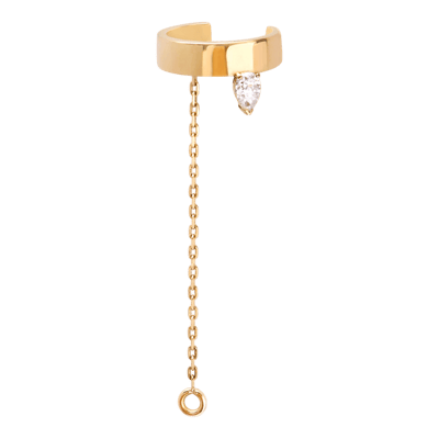Helena Joy Iris Gold Pear Ear Cuff Yellow Gold Diamond