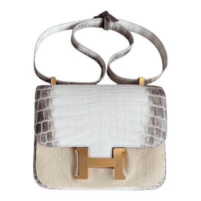 Herm&egrave;s Constance 24 Crocodile Niloticus Matte Himalaya Rose Gold Hardware