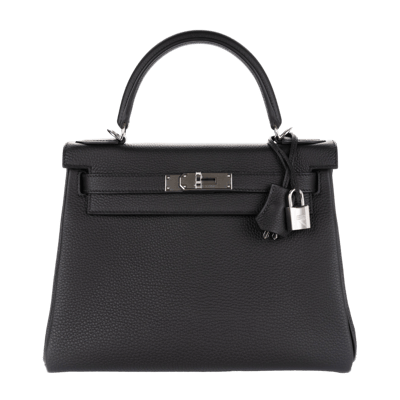 Herm&egrave;s Kelly 28 cm Togo Noir Palladium Hardware