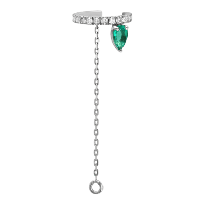 Helena Joy Iris Spring Ear Cuff White Gold Diamond