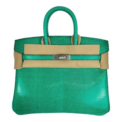 Herm&egrave;s Birkin 25 cm L&eacute;zard Niloticus Vert Menthe Palladium