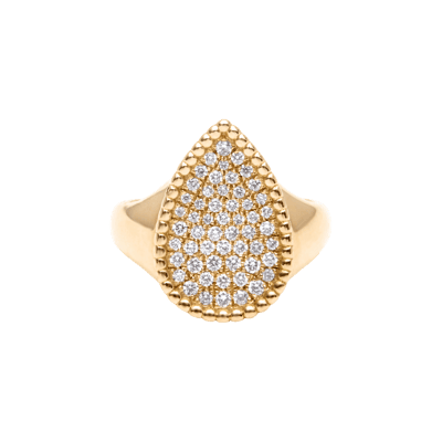 Helena Joy Chevali&egrave;re Pear Pavage PM Yellow Gold Diamond