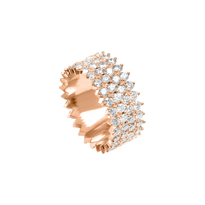 Helena Joy Amanda Empire Twice Ring Rose Gold Full Diamond Turn