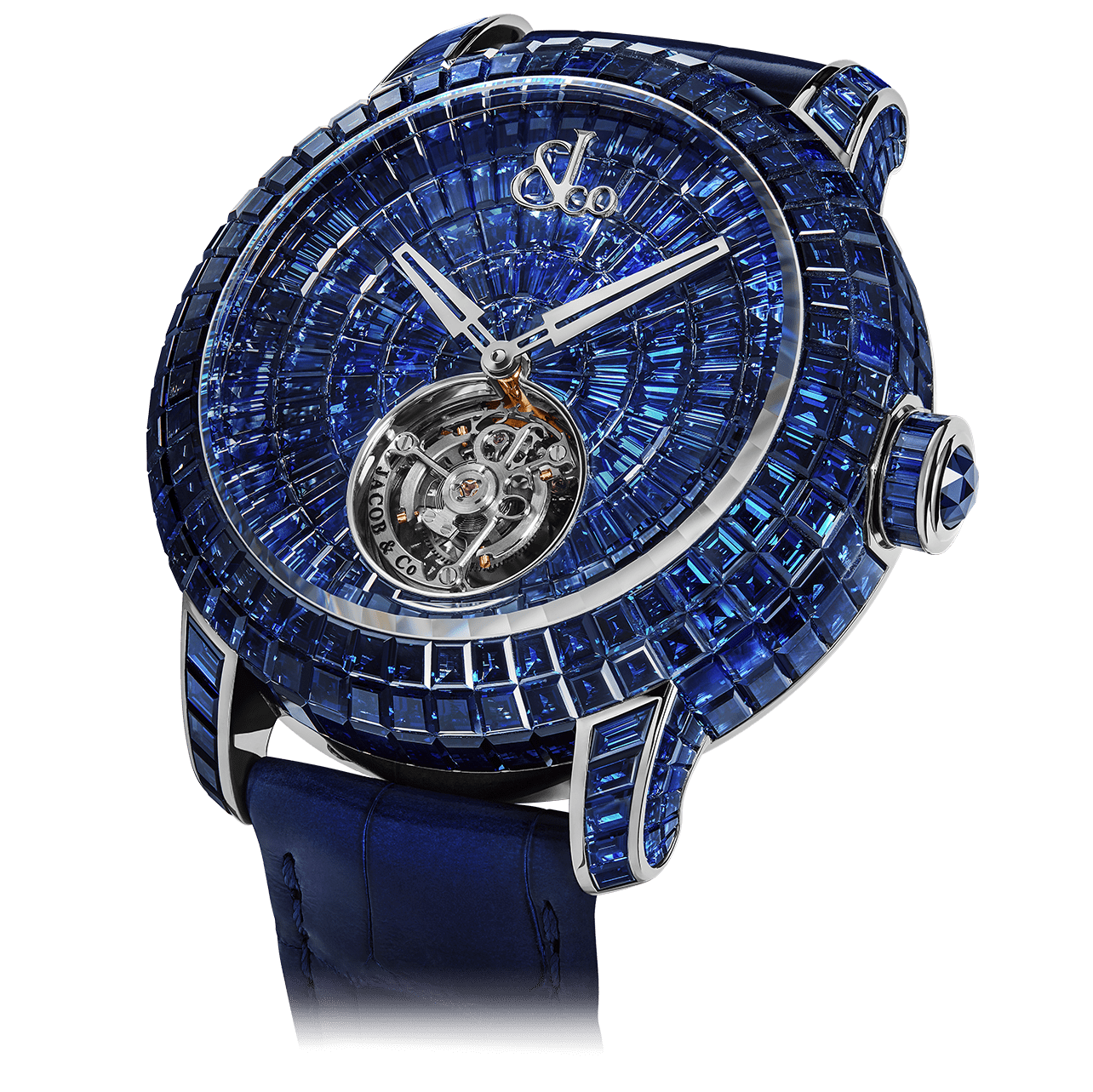 Jacob Co. Caviar Tourbillon Baguette Blue CV201.30.BB.BB.A