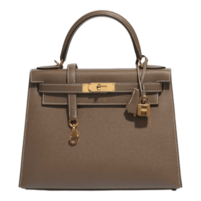 Herm&egrave;s Kelly 28 cm Epsom Sellier Etoupe Gold Hardware