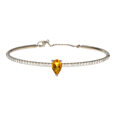 Helena Joy Iris One Joy Colour Bangle White Gold Citrine Diamond