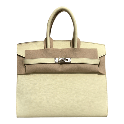 Herm&egrave;s Birkin 25 cm Epsom Sellier Jaune Milton Palladium Hardware
