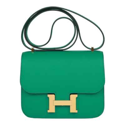 Herm&egrave;s Constance Mini 18 Epsom Vert Jade Gold Hardware