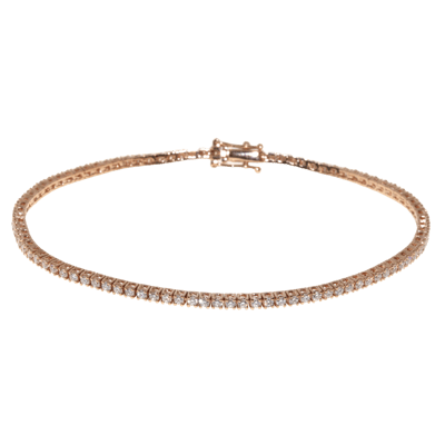 Penelope Ashford Tennis Bracelet 14K Rose Gold 93 Diamonds