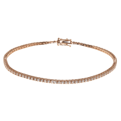 Penelope Ashford Tennis Bracelet 14K Rose Gold 93 Diamonds