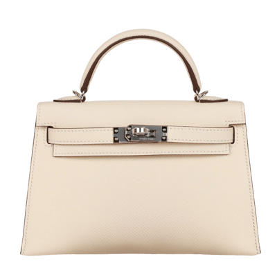 Herm&egrave;s Kelly 20 cm Epsom Sellier Nata Palladium Hardware