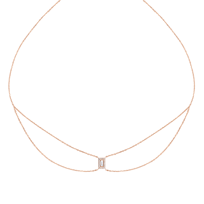Helena Joy Mila Baguette Chocker Rose Gold Diamond