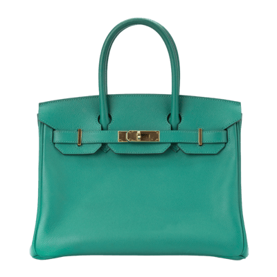 Herm&egrave;s Birkin 30 cm Togo Vert Vertigo Gold Hardware