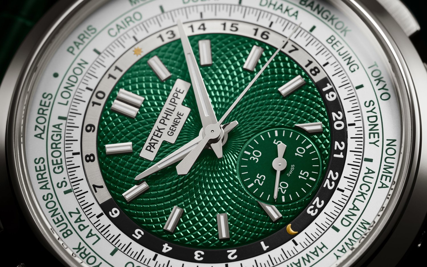 Patek Philippe Complications World Time Flyback Chronograph Green