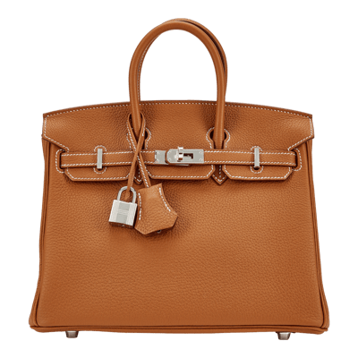 Herm&egrave;s Birkin 25 cm Togo Gold Palladium Hardware