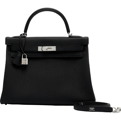 Herm&egrave;s Kelly 32 cm Togo Noir Palladium Hardware
