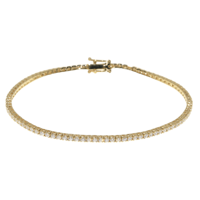 Penelope Ashford Tennis Bracelet 14K Yellow Gold 93 Diamonds