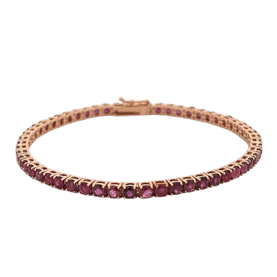 Penelope Ashford Tennis Bracelet 18K Rose Gold 56 Rubies
