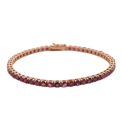 Penelope Ashford Tennis Bracelet 18K Rose Gold 56 Rubies