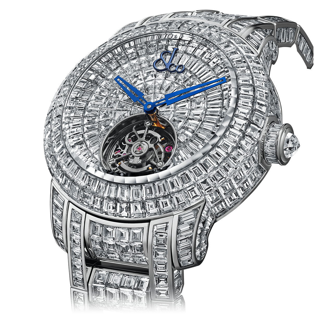 Jacob Co. Caviar Tourbillon Baguette Diamond Bracelet Limited