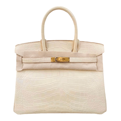 Herm&egrave;s Birkin 30 cm Mississippiensis Alligator Matte Vanille Gold Hardware