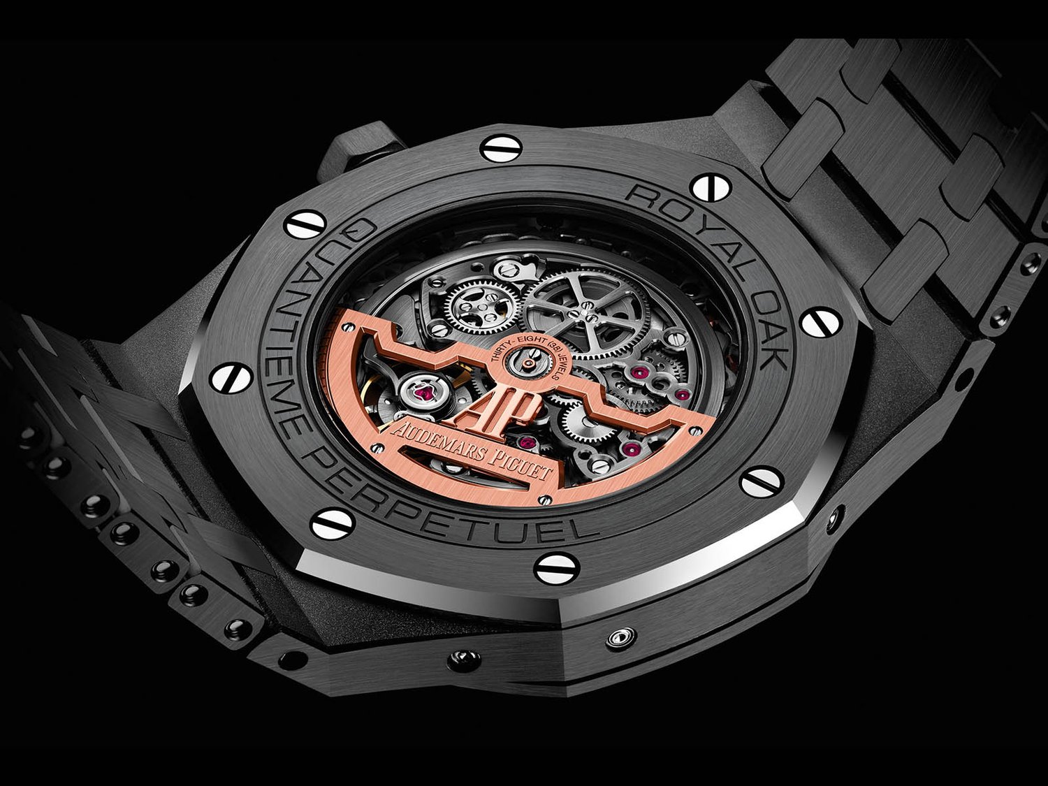 Audemars Piguet Royal Oak Perpetual Calendar De travail ouvert Noir...