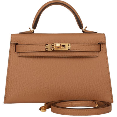 Herm&egrave;s Kelly 20 cm Epsom Sellier Chai Gold Hardware