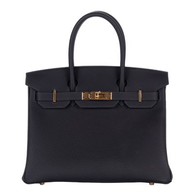Herm&egrave;s Birkin 30 cm Togo Bleu Caban Gold Hardware