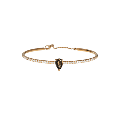 Helena Joy Iris One Joy Colour Bangle Rose Gold Smoked Quartz Diamond