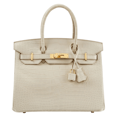 Herm&egrave;s Birkin 30 cm Mississippiensis Alligator Matte Gris B&eacute;ton Gold Hardware