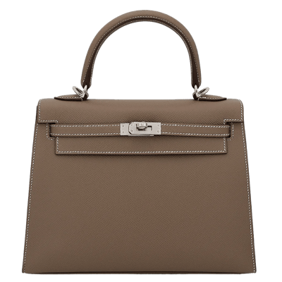 Herm&egrave;s Kelly 25 cm Epsom Sellier Etoupe Palladium Hardware