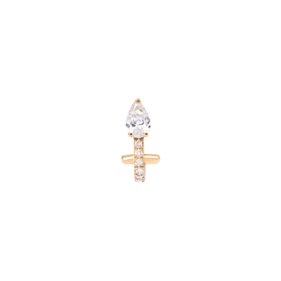 Helena Joy Iris Hope Pear Earrings Yellow Gold Diamond