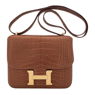 Herm&egrave;s Constance Mini 18 Mississipiensis Alligator Matte Gold Gold Hardware