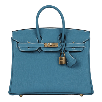Herm&egrave;s Birkin 25 cm Togo Bleu Jean Gold Hardware